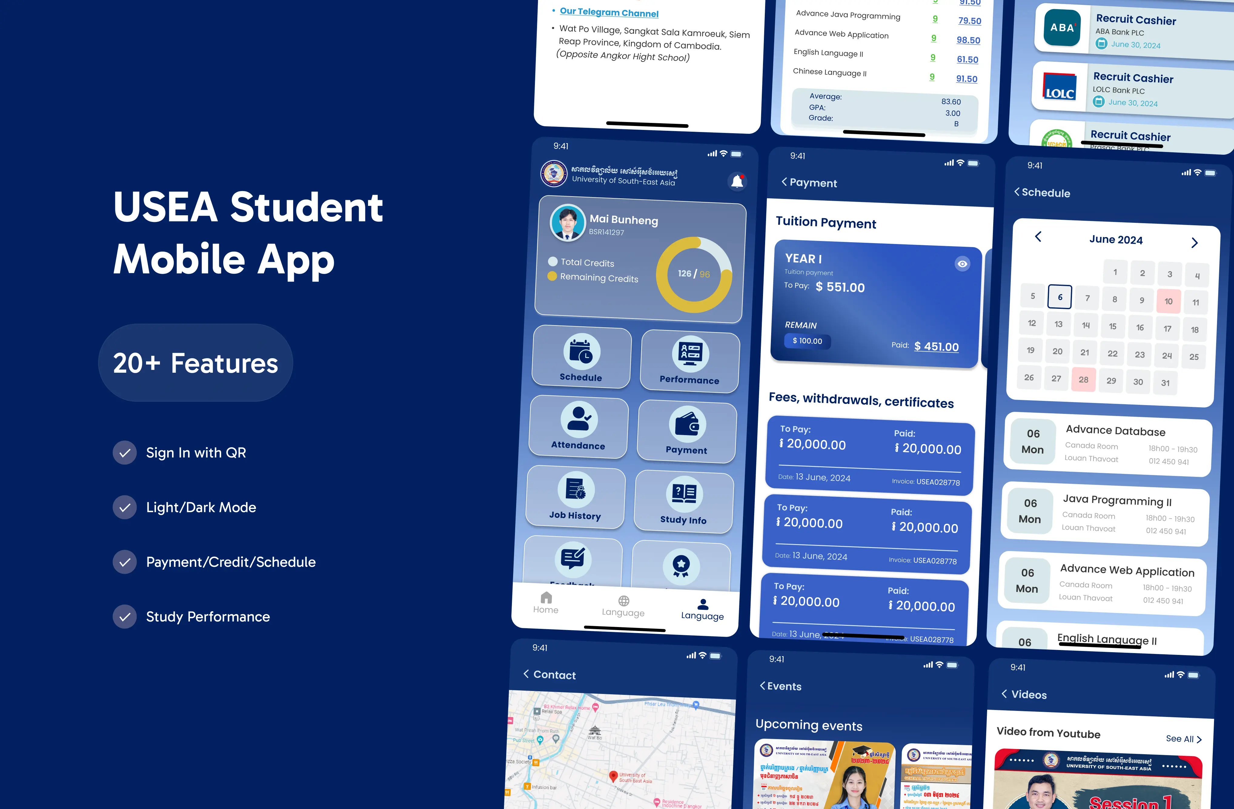 រូបថតអេក្រង់គម្រោង USEA APP (V1/V2)
